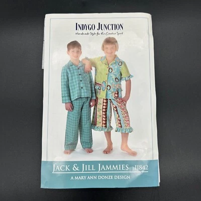 Indygo Junction Jack & Jill Jammies IJ842 by Mary Ann Donze Uncut Sz 4-12 - Image 1 of 2