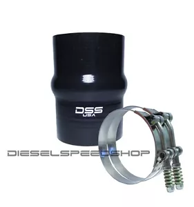 STRAIGHT INTERCOOLER BOOT BLACK SILICONE & CLAMPS FITS 1994-2002 DODGE Cummins® - Picture 1 of 2