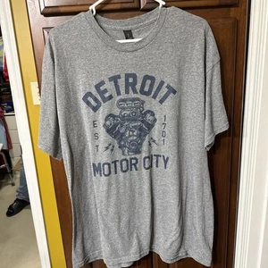 T-shirt Detroit Michigan MOTOR CITY grigia grafica auto muscolare uomo grande - Foto 1 di 2