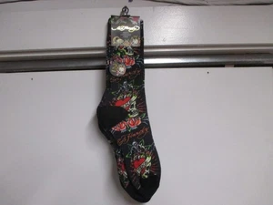 (2) PACK DE CALCETINES ED HARDY CREW 6-12 (NEGRO Y MULTICOLOR) NUEVOS CON ETIQUETAS LOGOTIPOS DE CALAVERA ZEKE - Imagen 1 de 5