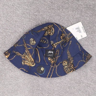 Stussy Small/Medium 8 Ball Saxophone Gold Chain Streetwear Bucket Hat - Image 1 of 4