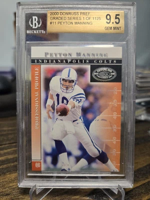 Donruss Preferred #11 2000 Peyton Manning BGS 9,5 1/1125 ¡Perfecto 10 subgrado! Foto 1 de 2