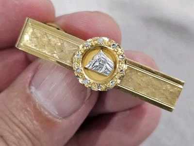 RARE Vintage 14K Gold & Diamond Prudential Financial Tie Clip Balfour 9.13 Grams - Image 1 of 4