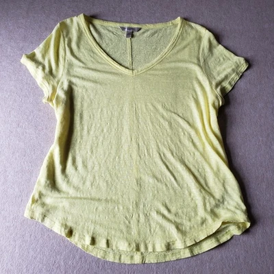 Top Banana Republic 100% Lino Talla M Amarillo Mantequilla Playa Costero Minimalista Boho Foto 1 de 4