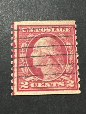 1916 US Postage 2c Unwatermarked Perf. Coil 10 Cat. 491 Collectible Used Stamp - Image 1 of 4