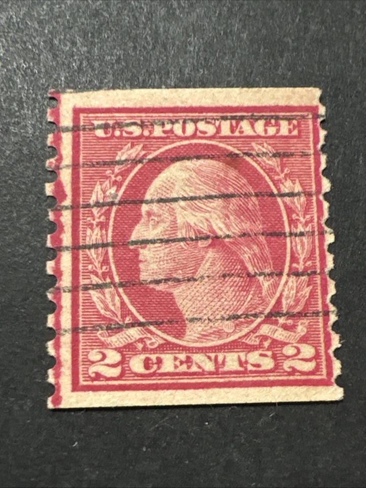 1916 US Postage 2c Unwatermarked Perf. Coil 10 Cat. 491 Collectible Used Stamp - Image 1 of 4