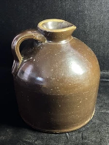 "Hermosa jarra antigua de gres marrón con caño 7""" - Imagen 1 de 9