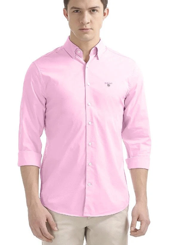 Camisa con botones de tela ancha GANT California Pink Tech Prep para hombre 3008330 talla M Foto 1 de 1