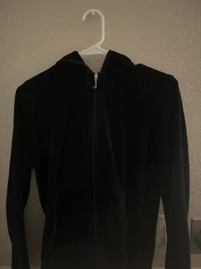 Vintage juicy couture black tracksuit set jacket size XL and pants M - Picture 1 of 6