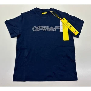 Off White Kids Big Bookish T-Shirt Navy Blue Size 8 NWT #65A - Picture 1 of 7