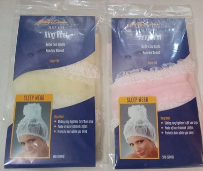 2 Betty Dain Ropa de Dormir Gorra Anillo Nudo Encaje Recortado Gasa De Colección Rosa Amarillo  Foto 1 de 3