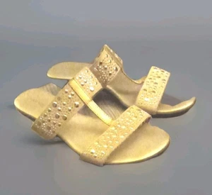 Karen Scott goldene Pantoletten Sandalen niedriger Absatz Damengröße 7,5M - Bild 1 von 3
