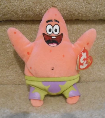 2004 Ty Beanie Babies Patrick Star Pelúcia Bob Esponja Calça Quadrada com Etiqueta - Imagem 1 de 3