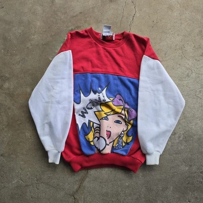Sudadera De Colección Años 80 90 Colorblock Wow Dibujos Animados Juvenil Cuello Redondo L Foto 1 de 4