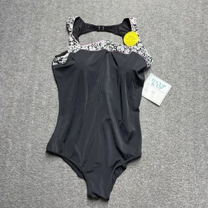 Neu mit Etikett It Figures Einteiler Badeanzug Damen 24 W schwarz Badeanzug Kreuzfahrt Strand - Bild 1 von 7