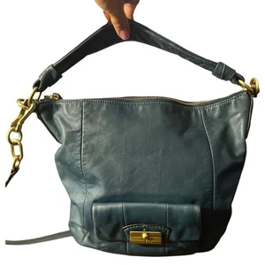 Borsa Coach Hobo in pelle tracolla blu acqua borsa a tracolla Hobo + ciondolo borsa OMAGGIO 🎁 - Foto 1 di 6