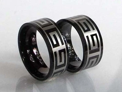 2 x Edelstahl Bandring Verlobungsring Partnerring Freundschaftring Greco Design - Bild 1 von 4