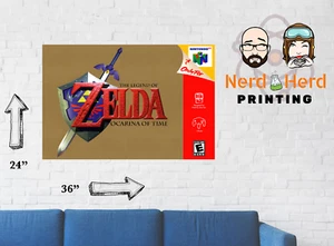 Legend of Zelda Ocarina of Time N64 Game Wall Poster Multiple Sizes 11x17-24x36 - Picture 1 of 2