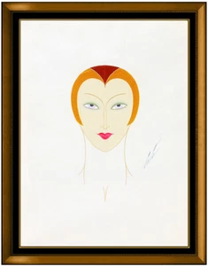 ERTE Original Gouache PAINTING Rare Female Portrait Signed Art Deco Tirtoff SBO - Picture 1 of 5