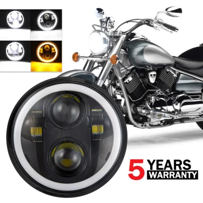 5.75'' 5-3/4'' Round LED Projector Headlight For Honda VTX1300 C R S VTX1800F3 - Image 1 of 4