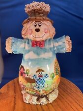 VINTAGE CERAMIC SCARECROW   HAND PAINTED MADGOLIC 10" inches tall