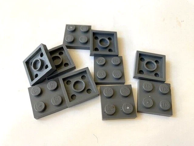 乐高零件:2x2 盘,部分 # 3022,深蓝色灰色 - 10 件装 — 第 1/1 张图片