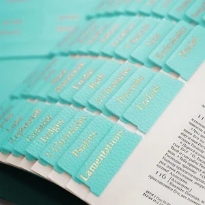 Lake Blue Leather Bible Tabs Laminated Bible Tabs for Women Study Bible Easy ... - Picture 1 of 9