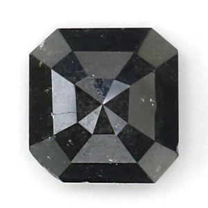 1.45 CT Natural Loose Emerald Shape Diamond 7.00 MM Black Color Diamond KQ2077 - Picture 1 of 8
