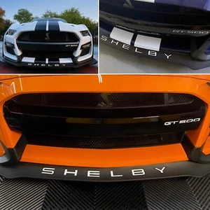 SHELBY + GT500 SPOILER SPLITTER BUMPER WHITE PLASTIC LETTERS INSERTS 2020 - 2024 - Picture 1 of 5