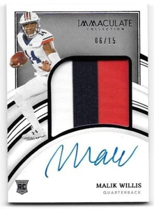 Malik Willis 2022 Immaculate Collegiate RC Patch Autograph Packers Purple 6/15 - Bild 1 von 2
