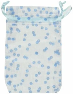 Blue Dotted Party Favor Bags | Baby Shower 12 packs of 12 bags EA - Picture 1 of 2
