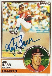 JIM BARR SIGNED 1983 TOPPS #133 - SAN FRANCISCO GIANTS - Picture 1 of 1