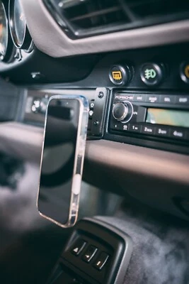 Classic Mobile Holder, Handyhalter for Porsche 964, 993 in black - Bild 1 von 4