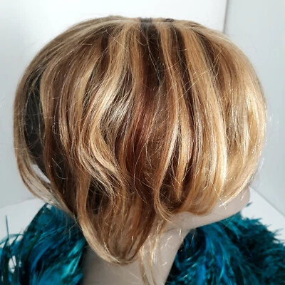 Nuevo clip para cabello 100 % humano para mujer 12" con flequillo reflejos Foto 1 de 4