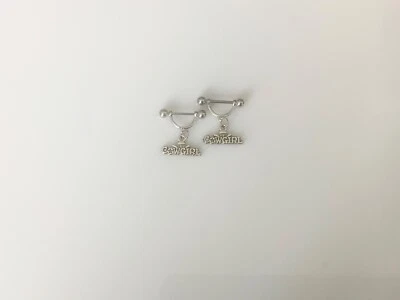 Anel de mamilo de vaqueira dizendo corpo joia barbela vendida como par aço inoxidável país - Imagem 1 de 3