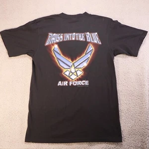 Camisa negra mediana "Cross Into The Blue" de la Fuerza Aérea de los Estados Unidos - De colección 2005 pequeño defecto y2k - Imagen 1 de 10
