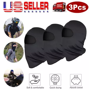 3 Pack Men Women Balaclava Ski Full Face Mask Lightweight Motorcycle Warmer Hat - Picture 1 of 11