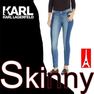 MUJER KARL LAGERFELD PARÍS DOS TONOS VAQUEROS AJUSTADOS DE DISEÑO TIRO MEDIO SLIM 2 - Imagen 1 de 12