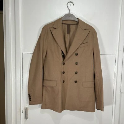 Eleventy First Class Blazer Jacket Beige Brown Double Breasted Wool Size 44 - Image 1 of 4