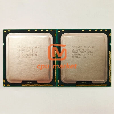 2x Intel Xeon X5690 3.46GHz 6 Cores 1333GHz 130W LGA 1366 CPU Processor - Image 1 of 2