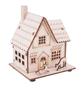 Kit de construcción de madera VBS "Casa con ciervos" incl. LED - Imagen 1 de 6