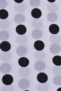Indian Black & White Fabric Cotton Polka Dot Printed Fabric Hand Fabric 7 Yards - Picture 1 of 3