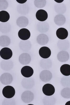 Indian Black & White Fabric Cotton Polka Dot Printed Fabric Hand Fabric 7 Yards - Image 1 of 3