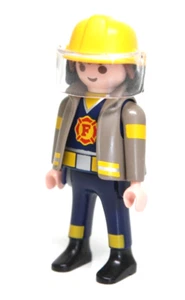 Playmobil Figure Fire Station Truck Fireman Firefighter w/ Yellow Helmet Jacket - Picture 1 of 1