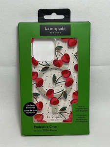 Kate Spade Case for Apple iPhone 16 (6.1")(NOT PRO)- Cherry Dot with Gems! - Picture 1 of 5