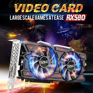 RX580 8G Independent Graphics Card Dual Fans Desktop Computer Lighting Card S5 - Afbeelding 1 van 15