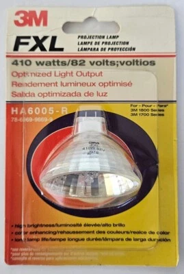 Lámpara de proyección halógena 3M FXL 410 vatios 82 voltios HA6005-R totalmente nueva Foto 1 de 2
