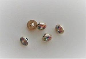 CRAFT-SEWING/KNITTING-BUTTONS 5 x 12mm Metal & Colourful Flower Shank Buttons - Picture 1 of 2