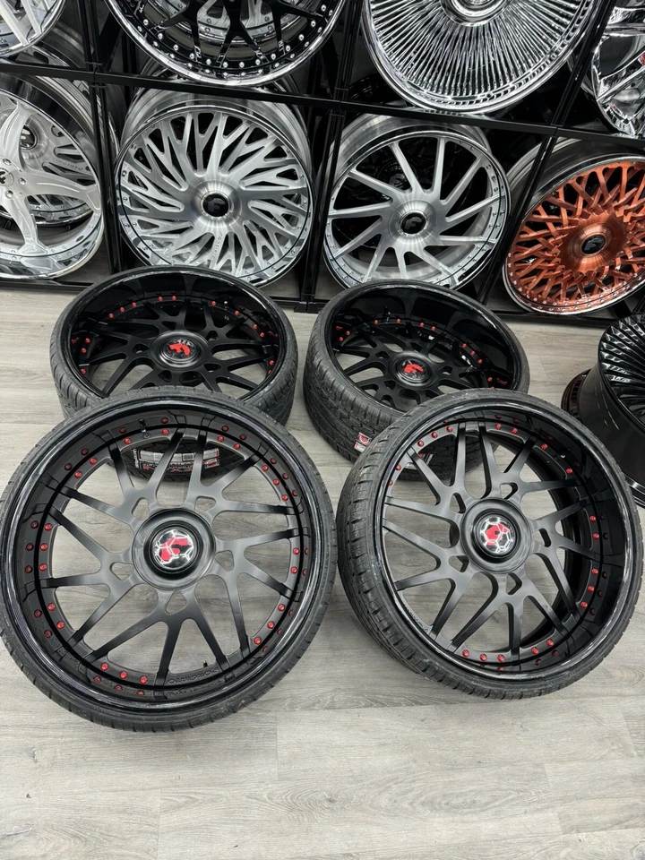 24 Inch 5x115 Staggered Forgiato Wheels Fits a Widebody Tires Included - Image 1 of 1