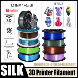 Filamento para impresora 3D Geeetech Silk PLA 1,75 mm 1 kg/rollo 14 colores consumibles - Imagen 1 de 25